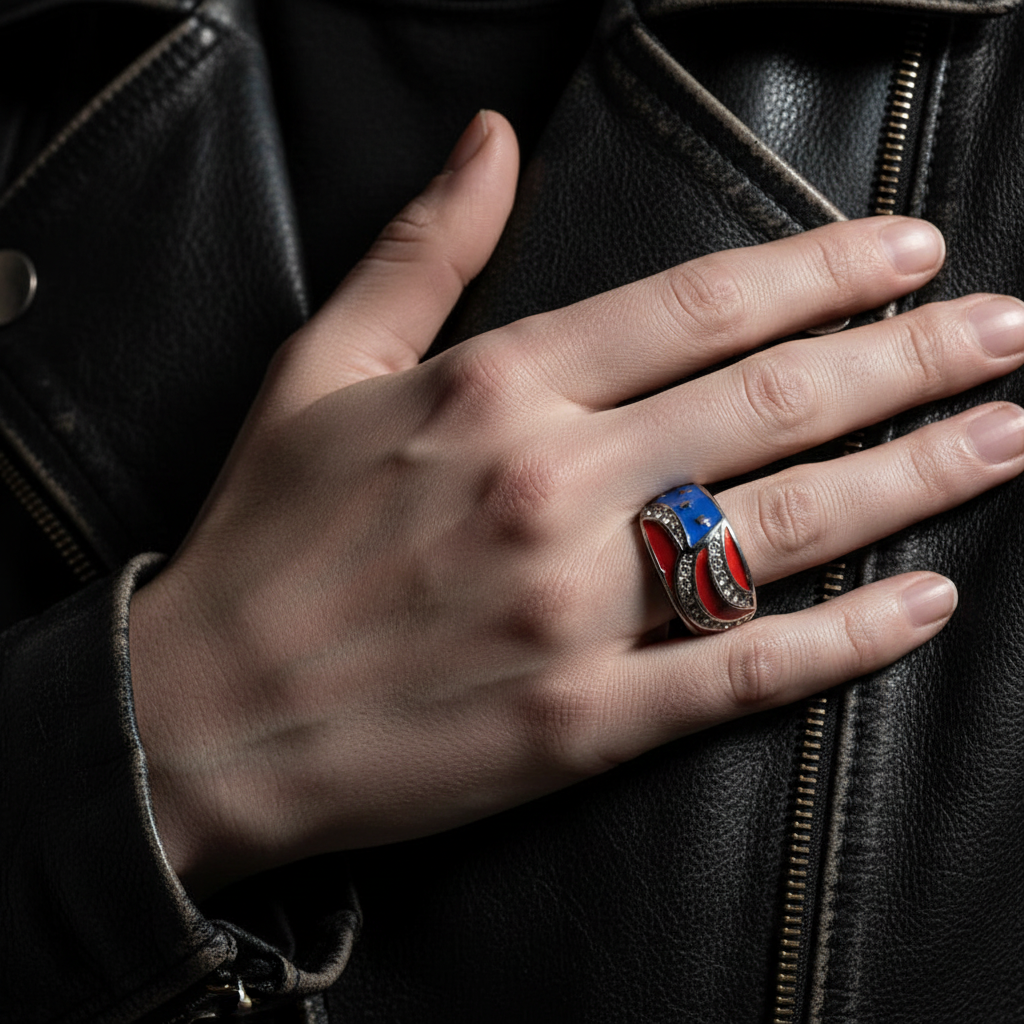 SK1006 Ladies American Flag Ring Stainless Steel Patriotic Jewelry