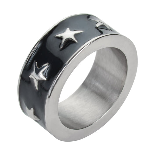 Sk1008 Be My Star Ring Orange Blue Red Black Purple Pink Stainless Steel Ladies Jewelry Rings