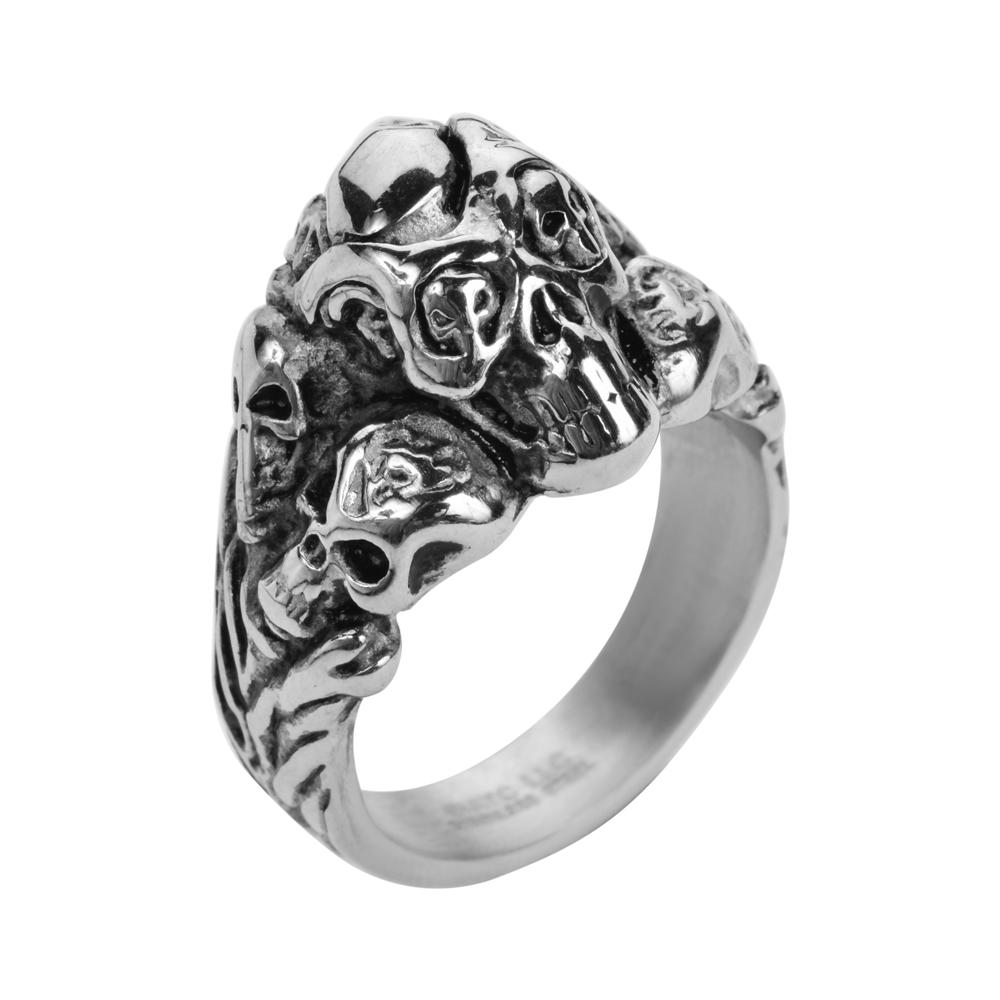 Sk1029 Multi Skull Ring Stainless Steel Motorcycle Jewelry Size 9-15 Rings