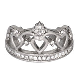 Sk1032 Ladies Imitation Diamond Fancy Crown Ring Stainless Steel Motorcycle Jewelry Sizes 5-9 Rings