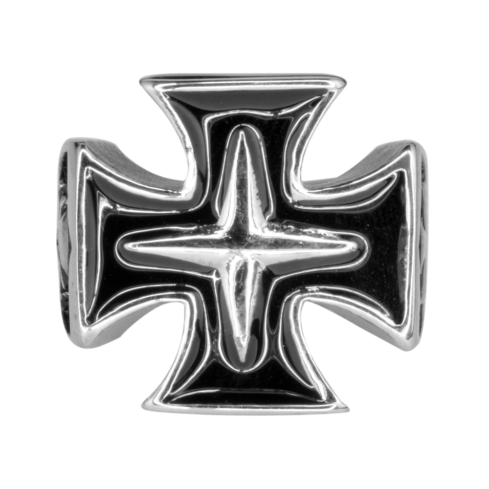 Sk1076 Maltese Cross Skull Ring Stainless Steel Motorcycle Jewelry Size 9-15 Rings