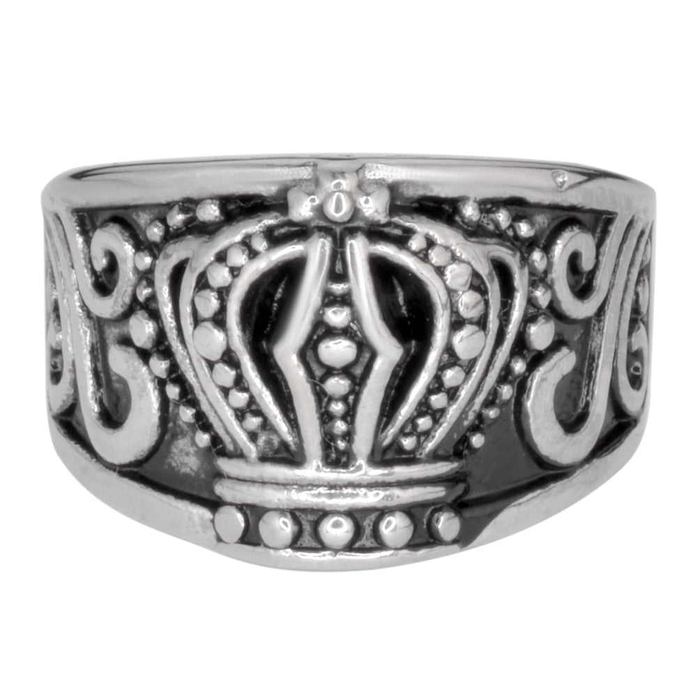 Sk1081 Ladies Royal Crown Ring Stainless Steel Motorcycle Jewelry Sizes 6-10 Rings