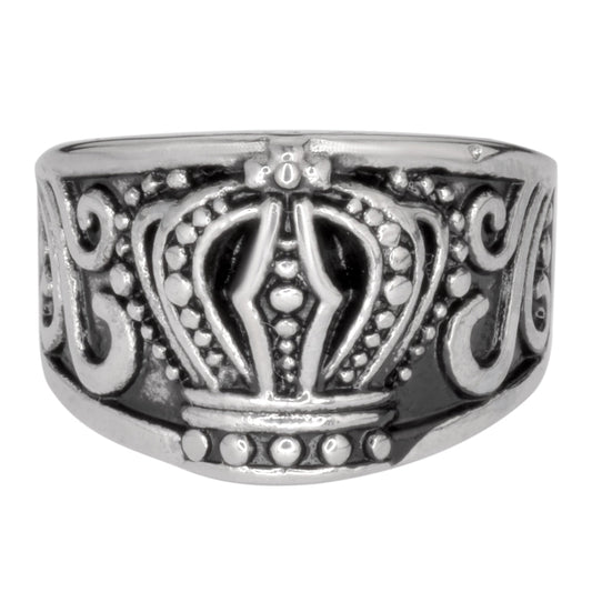 Sk1081 Ladies Royal Crown Ring Stainless Steel Motorcycle Jewelry Sizes 6-10 Rings