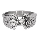 Sk1086 Ladies Motorcycle Bike Wing Ring Stainless Steel Size 5-10 Rings