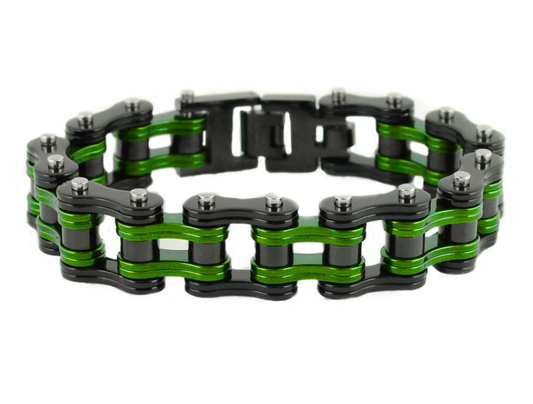 SK1144 Mens Dark Green Black 3/4’’ Bracelet Bracelet