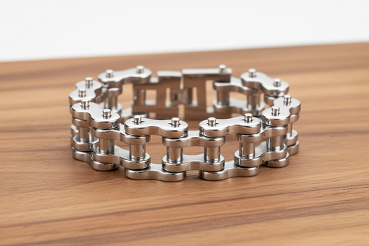 SK1177 All Stainless 1" Wide THICK LINK Men's Stainless Steel Motorcycle Chain Bracelet