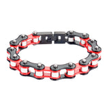 Sk1294 1/2’’ Wide Tri-Color Black Red Silver Original Design Stainless Steel Motorcycle Bike