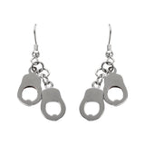 Sk1458 Double Handcuff Earrings French Wire Stainless Steel Motorcycle Biker Jewelry