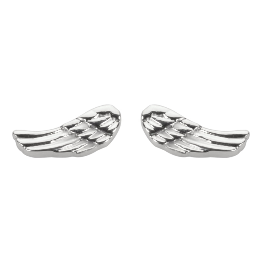 Sk1460 Angel Wing Earrings Post & Nut Stainless Steel Motorcycle Biker Jewelry