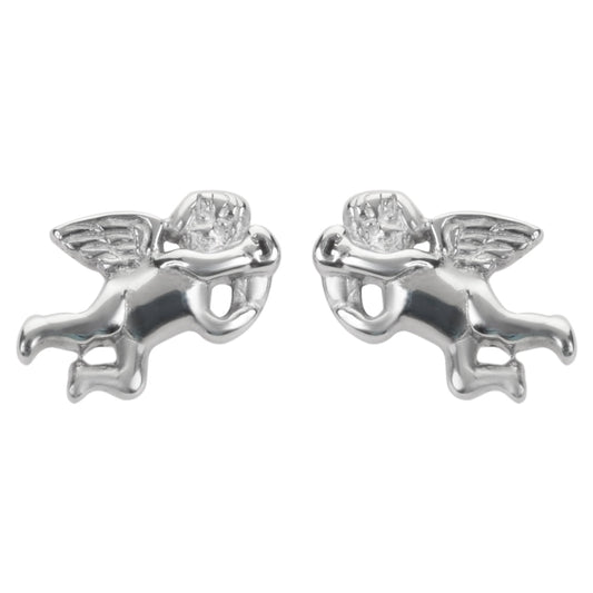 Sk1474 Cherub Angel Earrings Post & Nut Stainless Steel Motorcycle Biker Jewelry