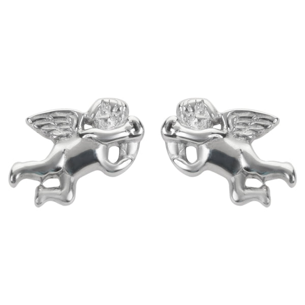 Sk1474 Cherub Angel Earrings Post & Nut Stainless Steel Motorcycle Biker Jewelry