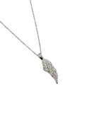 Sk1506 Ladies Angel Wing Crystal Necklace 19 Stainless Steel Motorcycle Jewelry