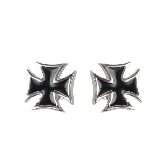 Sk1639 Iron Cross Nut & Post Earrings Stainless Steel Motorcycle Biker Jewelry