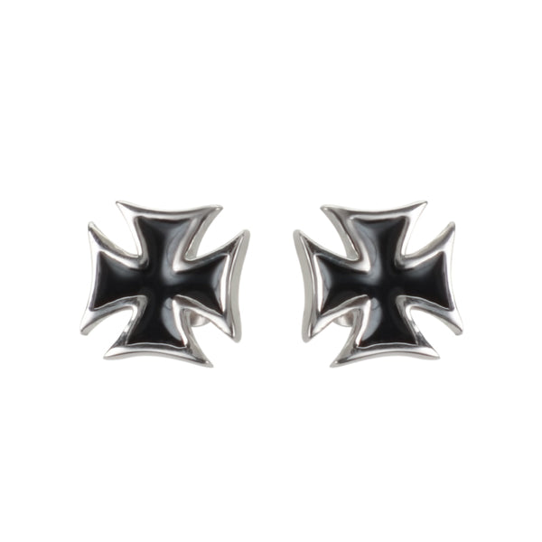 Sk1639 Iron Cross Nut & Post Earrings Stainless Steel Motorcycle Biker Jewelry