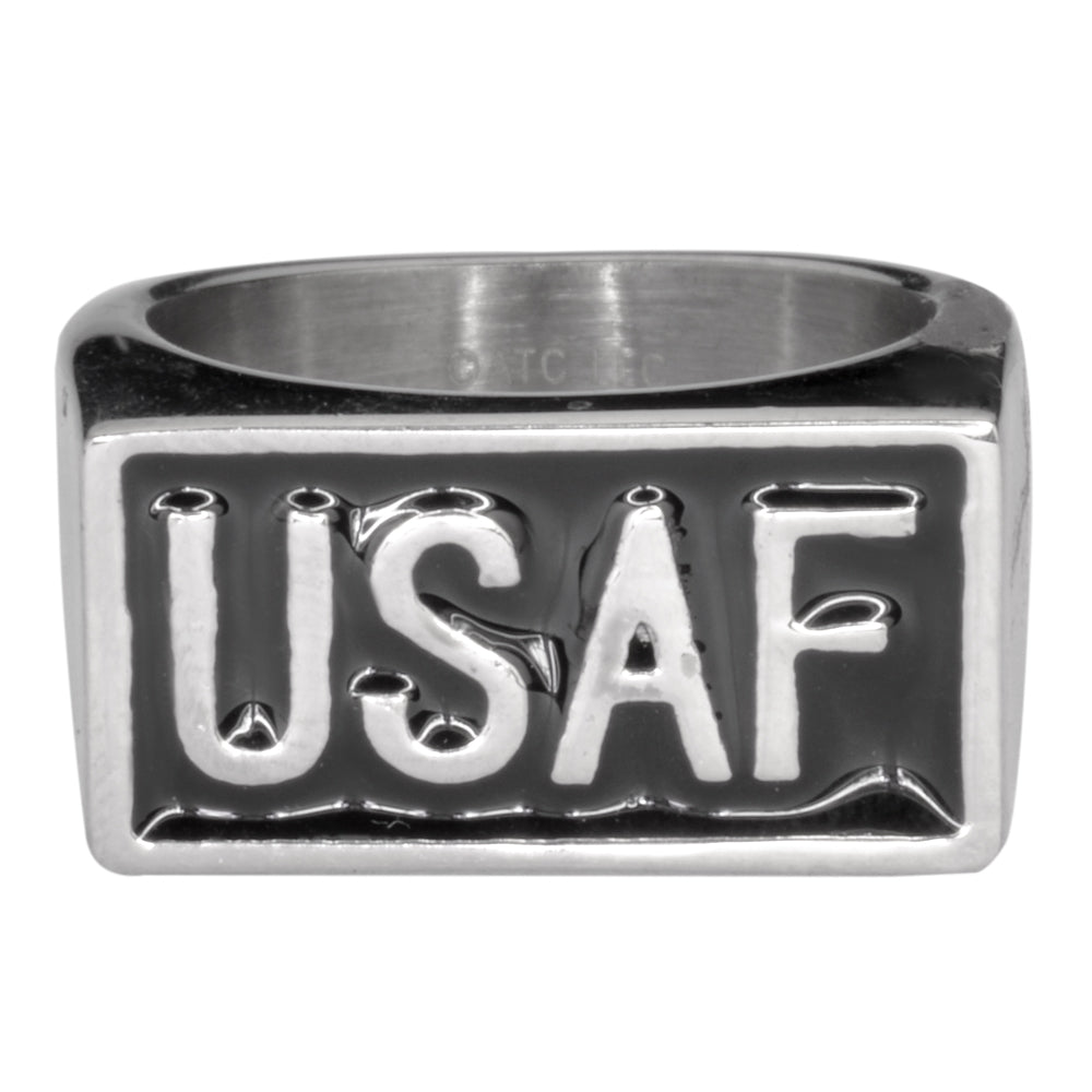 SK1724 Gents USAF Ring 316L Stainless Steel Military Jewelry | Heavy ...