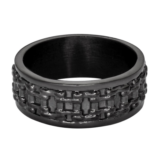 Sk1748 Gents Bike Chain Ring Black Edition Stainless Steel Motorcycle Jewelry Size 9-14 Rings