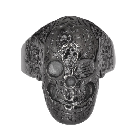 Sk1753 Gents Tattoo’s Gone Wild Ring Black Edition Stainless Steel Motorcycle Biker Jewelry Rings