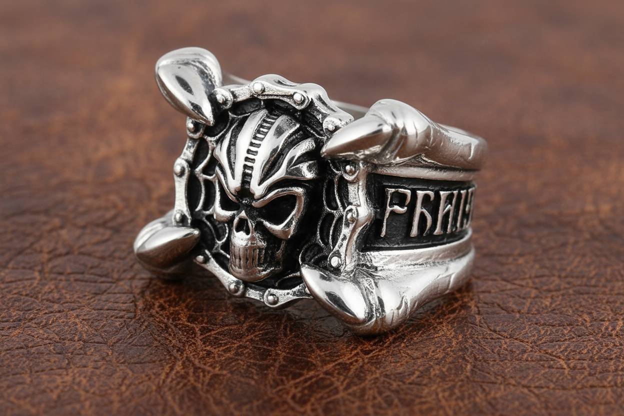 SK1775 Gents Claw Skull Bike Chain Ring Stainless Steel Motorcycle Biker Jewelry 9-18