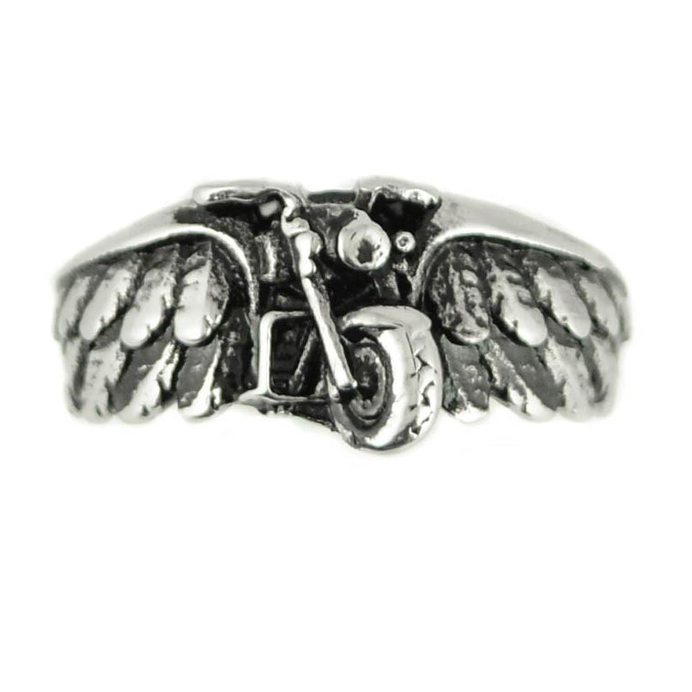 Sk1860 Unisex Motorcycle Bike Wing Ring Stainless Steel Jewelry Size 5-13 Rings