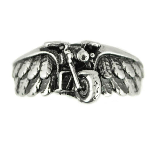 Sk1860 Unisex Motorcycle Bike Wing Ring Stainless Steel Jewelry Size 5-13 Rings