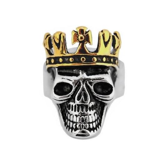 Sk2233 Gents Crown Skull Ring With Bronze Plate Stainless Steel Size 9-15 Rings
