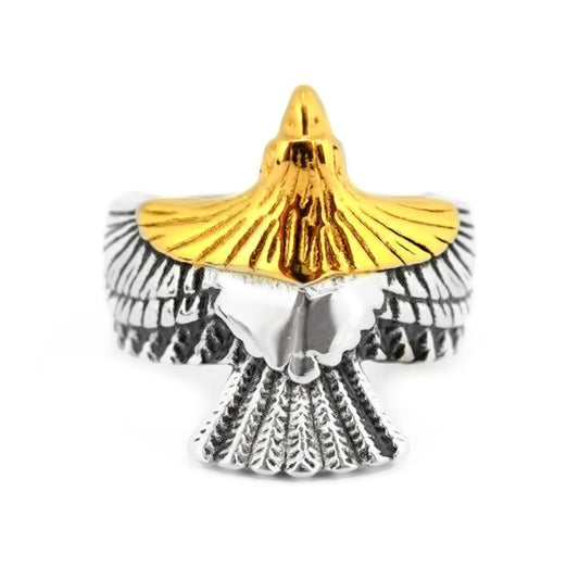Sk2234 Gents American Eagle Ring With Bronze Plate Stainless Steel Jewelry By Heavy Metal Sizes