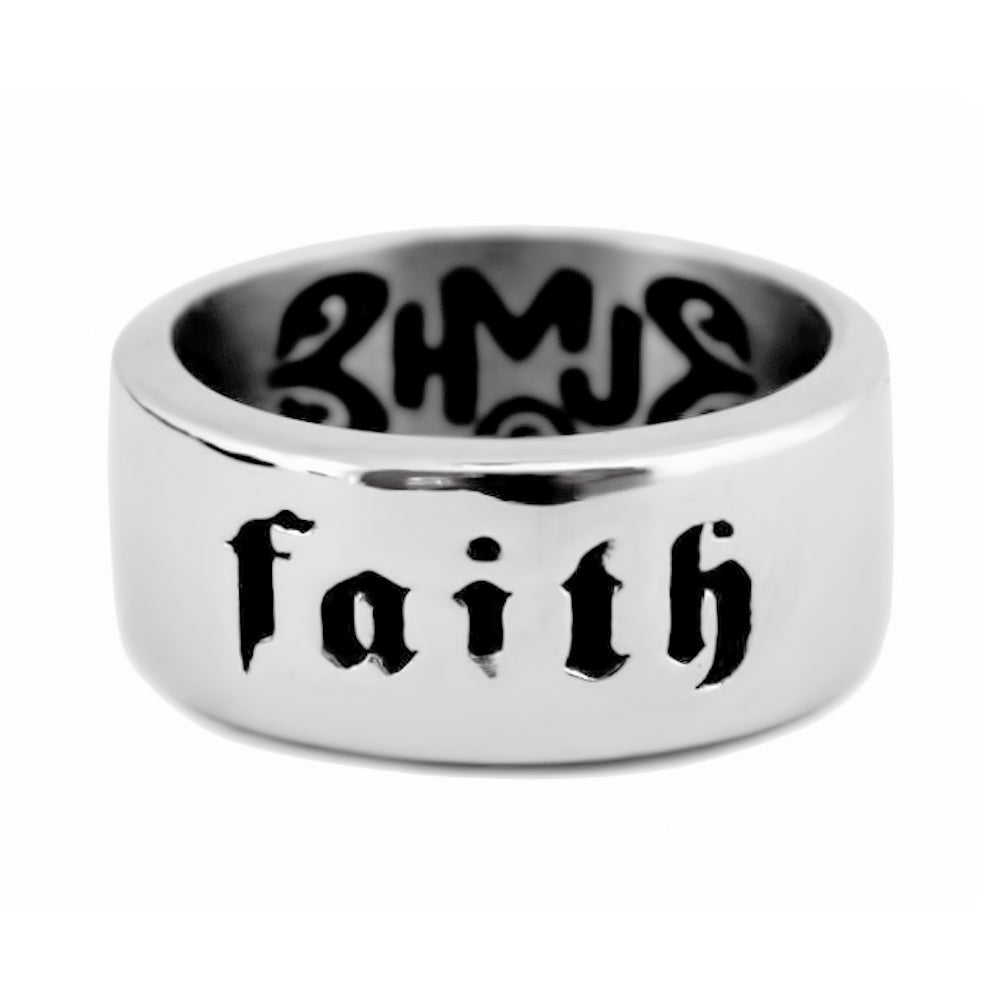 Sk2267 Faith Ring Stainless Steel Motorcycle Christian Biker Jewelry Sizes 7-15 Rings