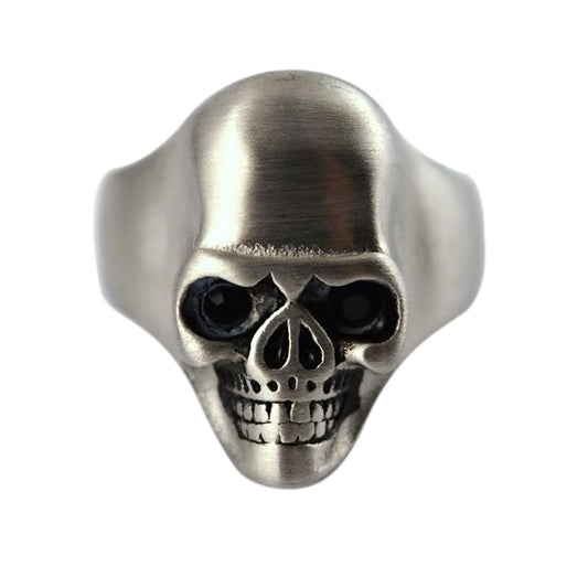 Sk2274 Gents Brushed Skull Ring Stainless Steel Motorcycle Biker Size 9-15 Rings