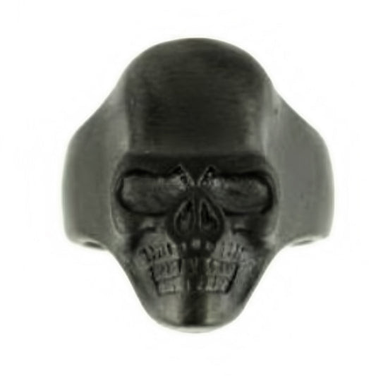 Sk2275 Gents Brushed Gunmetal Skull Ring Stainless Steel Motorcycle Biker Size 9-15 Rings