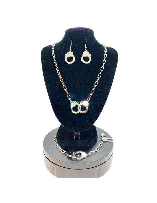 SK1456S Necklace Bracelet Earrings SET - Ladies Handcuff