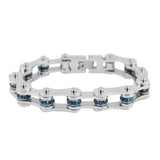 Sk2227D December 1/2’’ Wide Blue Zircon Color Crystal Centers Bracelet