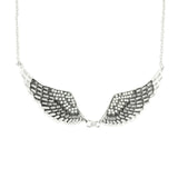Sk2236 Black Painted Winged Necklace White Imitation Crystals Necklaces