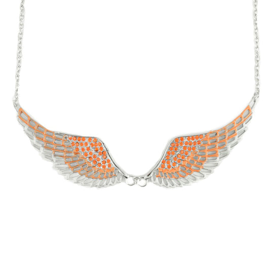 Sk2241 Orange Painted Winged Necklace Imitation Crystals Necklaces