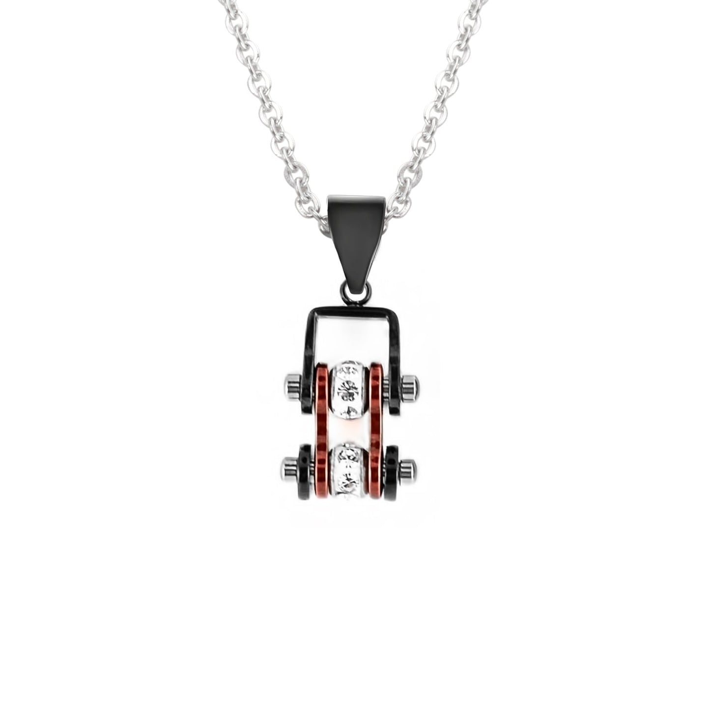 Sk2006N Pendant Mini Chain Link With Necklace Black Candy Red Stainless Steel Necklaces