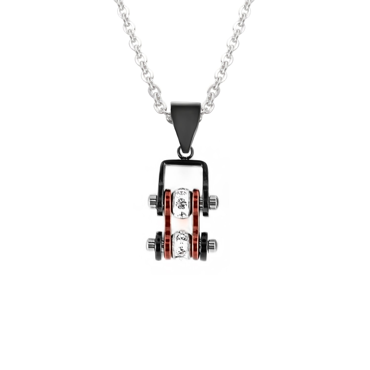 Sk2006N Pendant Mini Chain Link With Necklace Black Candy Red Stainless Steel Necklaces