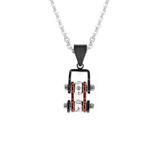 Sk2006N Pendant Mini Chain Link With Necklace Black Candy Red Stainless Steel Necklaces