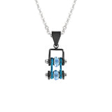 Sk2202N Pendant Mini Chain Link With Necklace Black Candy Blue Stainless Steel Necklaces