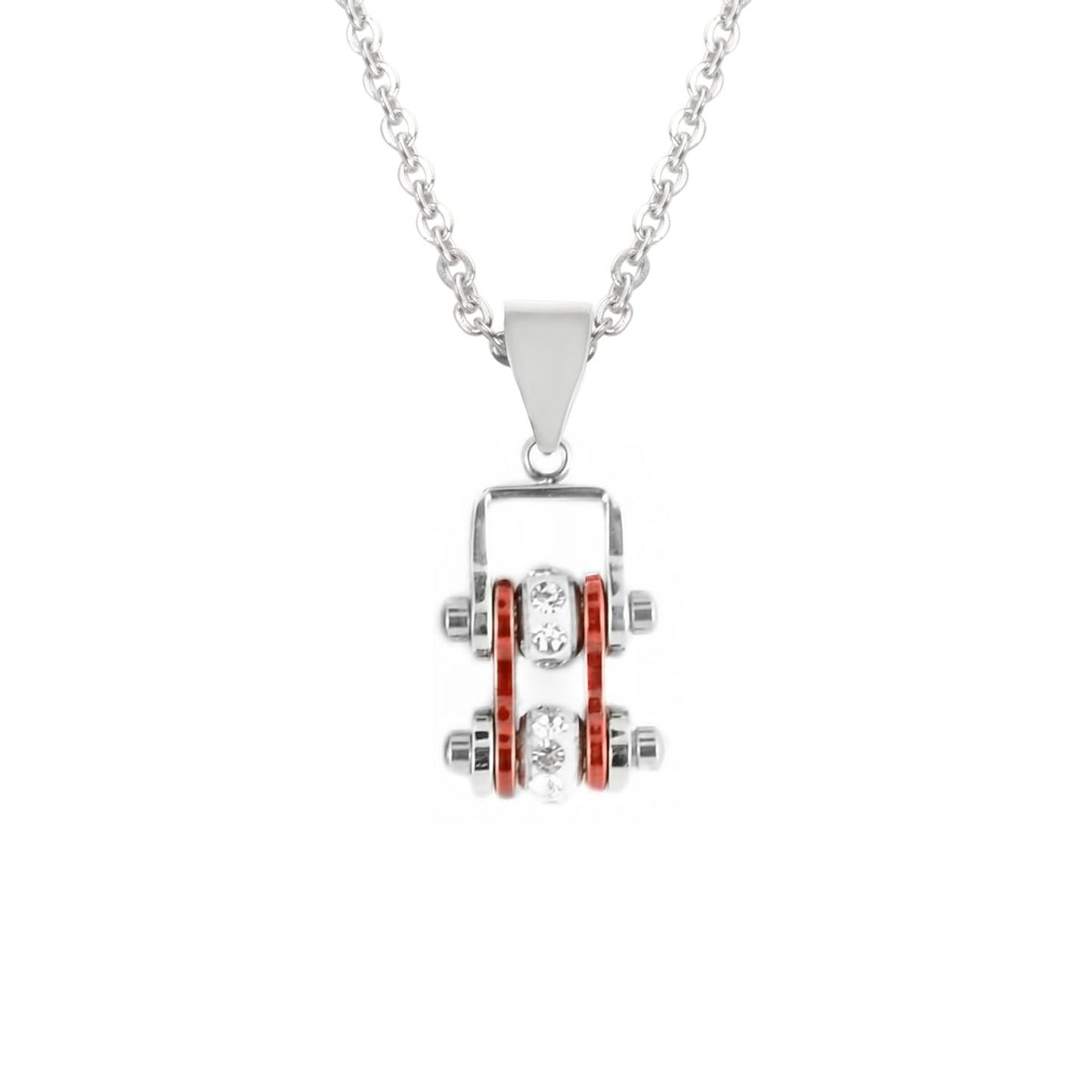 Sk2014N Pendant Mini Chain Link With Necklace Silver Candy Red Stainless Steel Necklaces