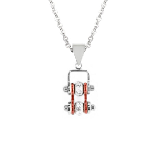 Sk2014N Pendant Mini Chain Link With Necklace Silver Candy Red Stainless Steel Necklaces