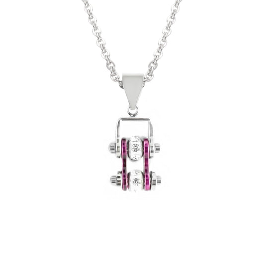 Sk2003N Pendant Mini Chain Link With Necklace Silver Candy Purple Stainless Steel Necklaces