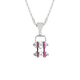 Sk2003N Pendant Mini Chain Link With Necklace Silver Candy Purple Stainless Steel Necklaces