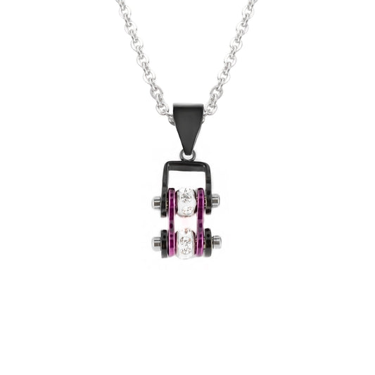 Sk2009N Pendant Mini Chain Link With Necklace Black Candy Purple Stainless Steel Necklaces