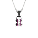 Sk2009N Pendant Mini Chain Link With Necklace Black Candy Purple Stainless Steel Necklaces