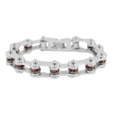 Sk2219 January 1/2’’ Wide Garnet Color Crystal Centers Bracelet
