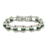 Sk2222 May 1/2’’ Wide Emerald Color Crystal Centers Bracelet
