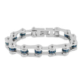 Sk2227S September 1/2’’ Wide Blue Zircon Color Crystal Centers Bracelet