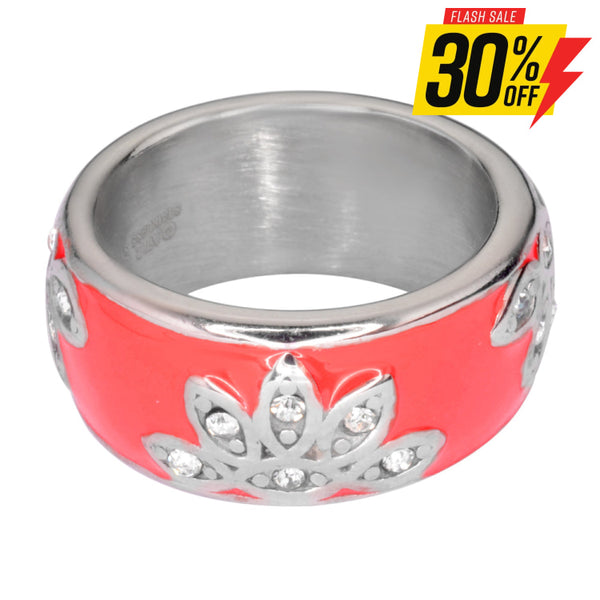 Sk1003 Fancy Design Ring Orange Blue Red Black Purple Pink Stainless Steel Ladies Jewelry Rings