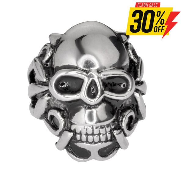 Sk1011 Stainless Steel Gents Angel Skull Ring Rings