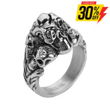 Sk1029 Multi Skull Ring Stainless Steel Motorcycle Jewelry Size 9-15 Rings