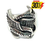 Sk1036 Gents Live To Ride Ring Stainless Steel Rings